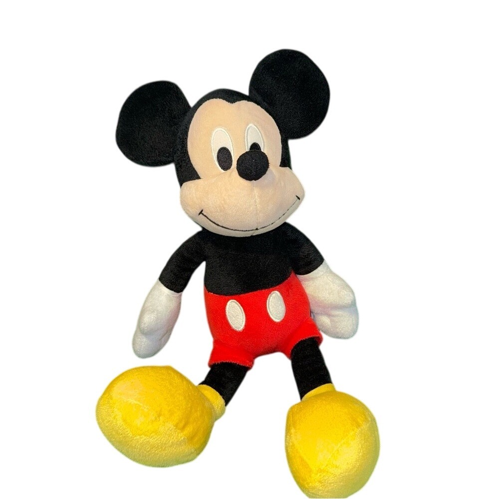 Disney Mickey‎ Mouse Plush Stuffed Animal Toy Black Red Yellow 11.5 Inch